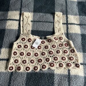JULIA Crocheted Cropped Tank Top